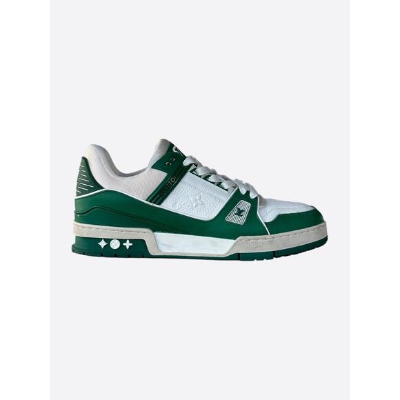 Louis Vuitton Green & White Monogram Trainers